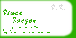 vince koczor business card